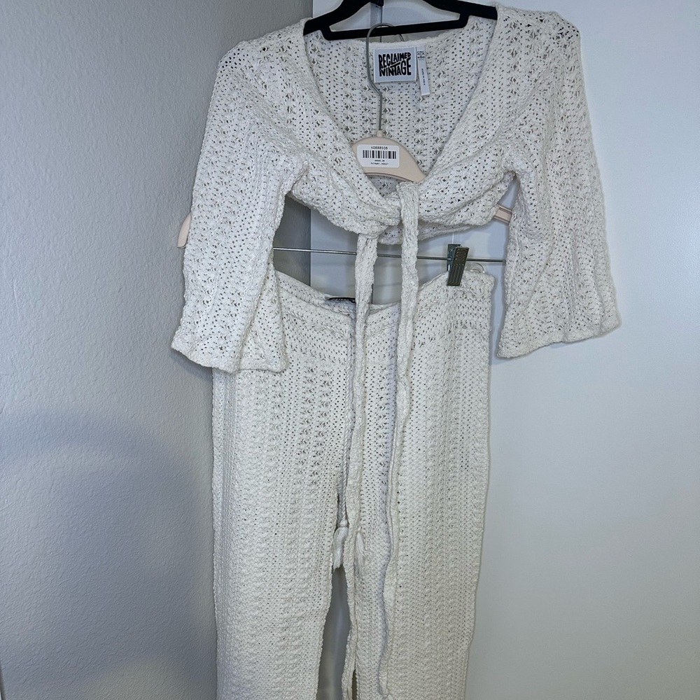 Reclaimed Vintage White Crochet Set